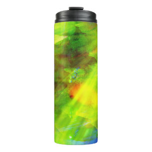 colour abstract seamless background green, yellow thermal tumbler