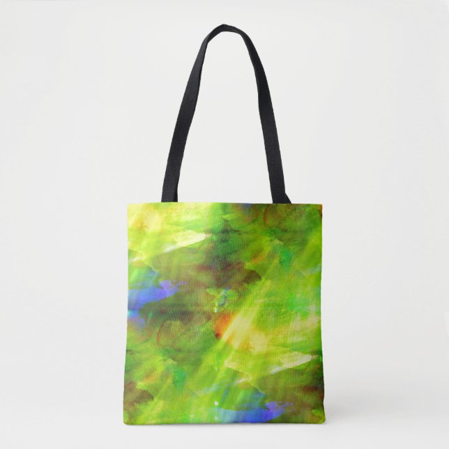 colour abstract seamless background green, yellow tote bag (Front)