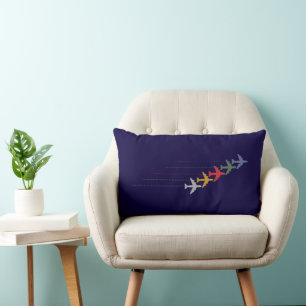 colour Aeroplanes air-themed Lumbar Cushion