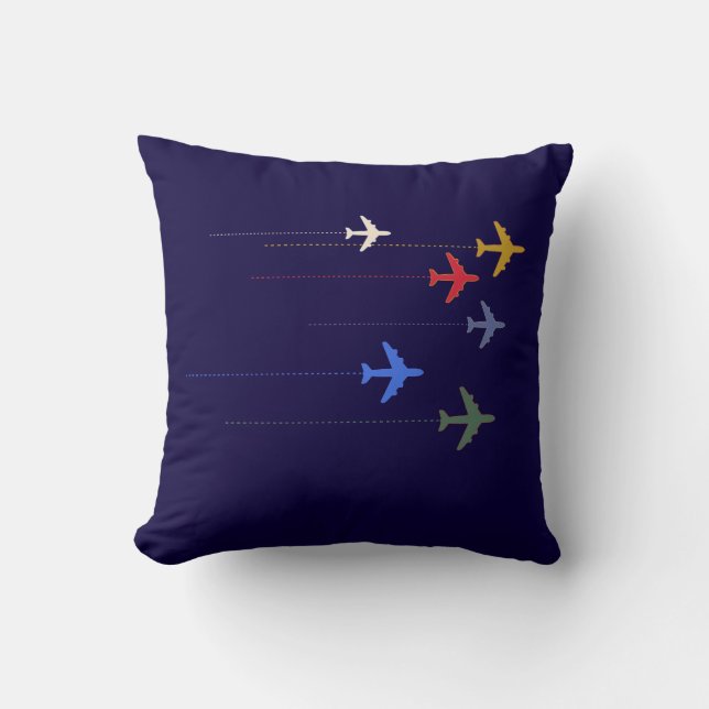 colour aeroplanes cushion (Front)