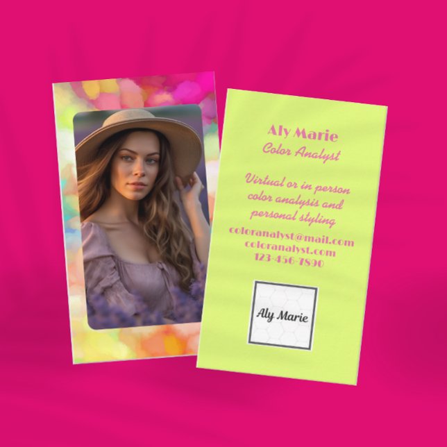 Colour Analyst Personal Stylist Bright Business Card (Creator Uploaded)
