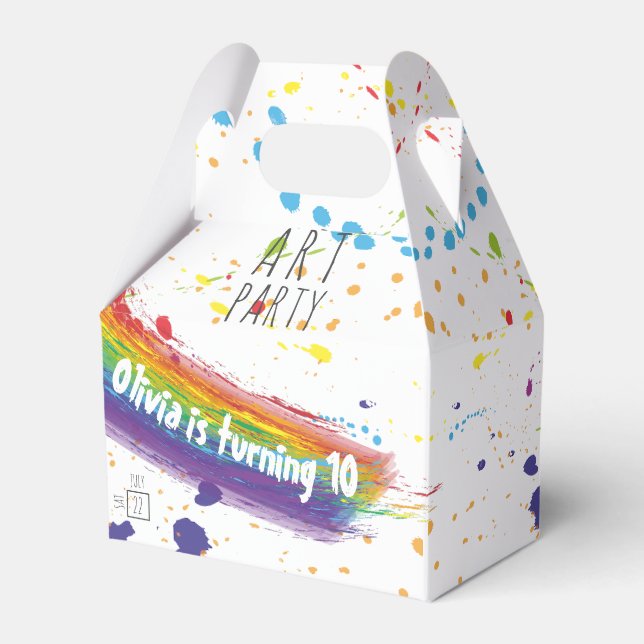 Colour Art Party Birthday Favour Box (Front Side)