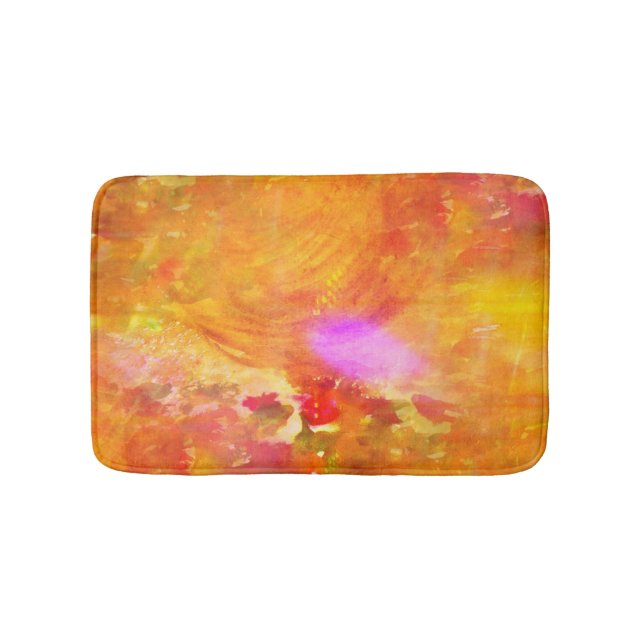 colour art seamless background yellow, orange bath mat (Front)