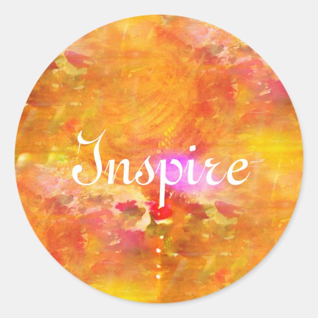 colour art seamless background yellow, orange classic round sticker (Front)