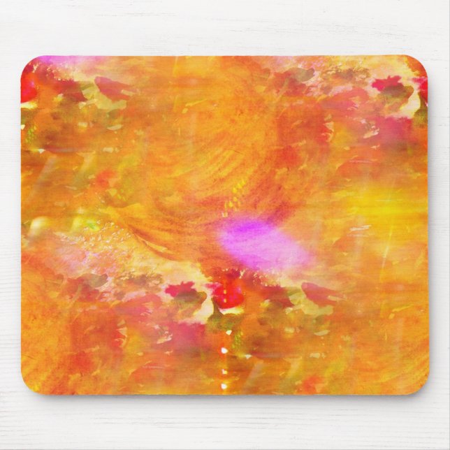 colour art seamless background yellow, orange mouse pad (Front)