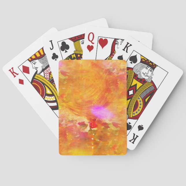 colour art seamless background yellow, orange playing cards (Back)
