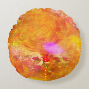 colour art seamless background yellow, orange round cushion