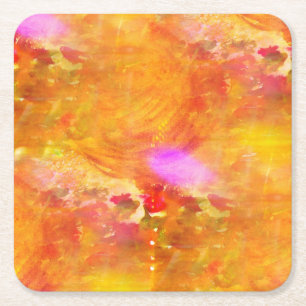 colour art seamless background yellow, orange square paper coaster