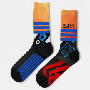 Colour astract geometic personalised socks