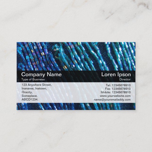 Colour Band - Black - Bead Rope Business Card (Front)