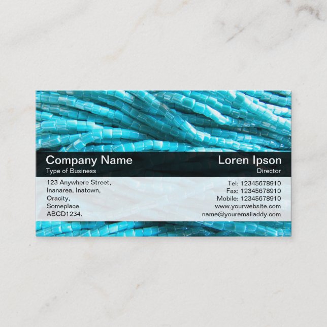 Colour Band - Black - Bead Rope Business Card (Front)
