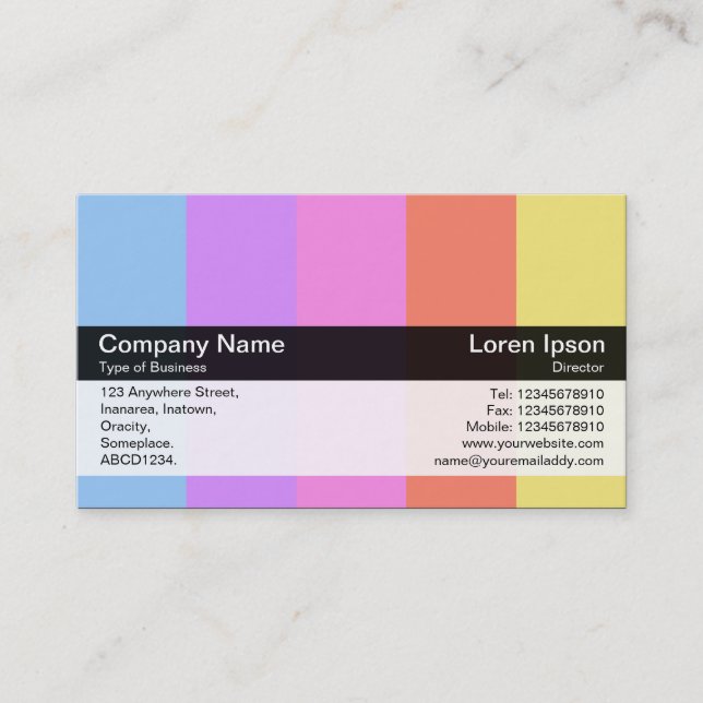 Colour Band - Black - Colours Business Card (Front)