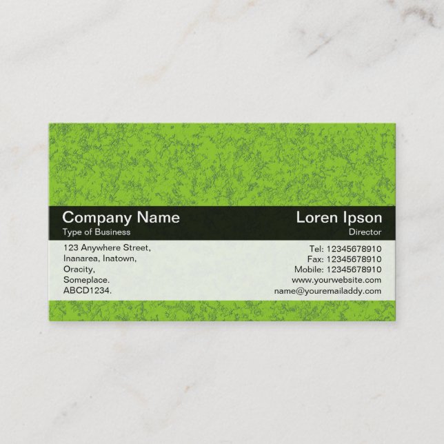 Colour Band - Black - Green Texture Business Card (Front)