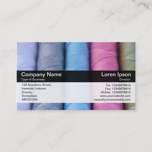Colour Band - Black - Reels of Cotton Business Card (Front)