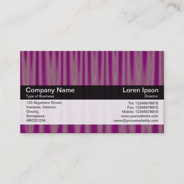 Colour Band - Black - Violet Drapery Business Card (Front)