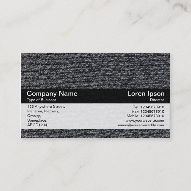 Colour Band - Black - Woolly Jumper 01 Business Card (Front)