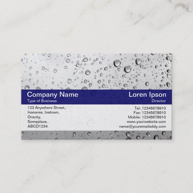 Colour Band - Dp Navy - Rain on My Window Business Card (Front)