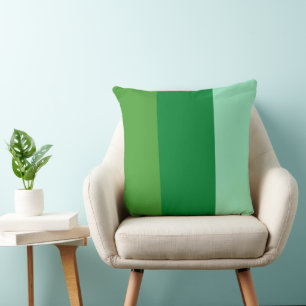 Colour Bands Three Shades Green Aqua Cushion