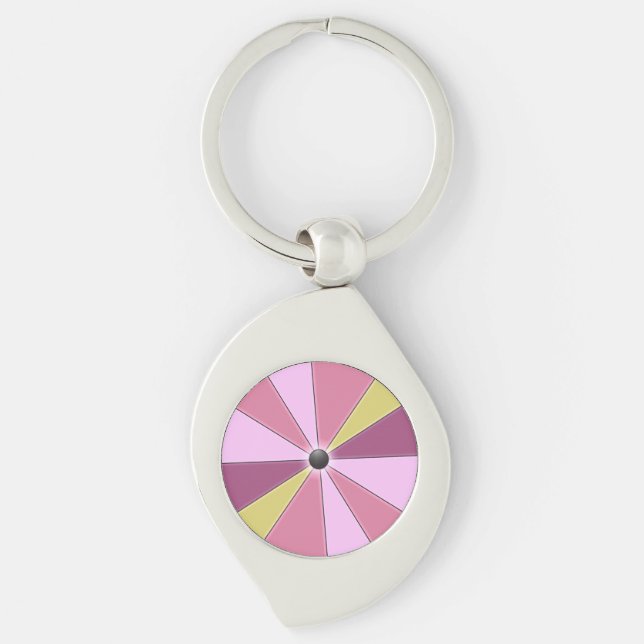 Colour Beams Pink Girly Wheel Key Ring (Front)