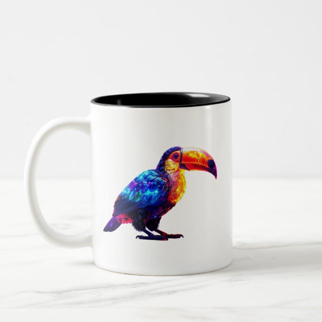 Colour Beautiful Toucan Two-Tone Coffee Mug (Left)