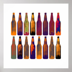 colour beer bottles poster