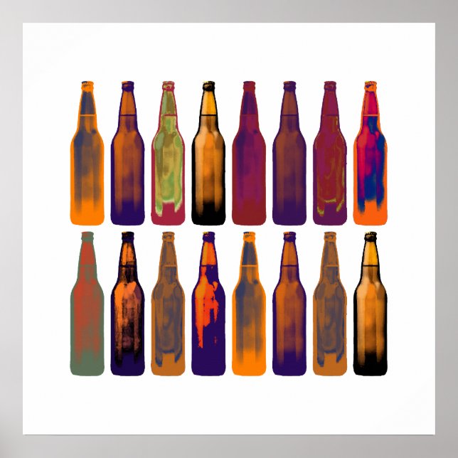 colour beer bottles poster (Front)