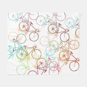 Colour Bicycles Fleece Blanket