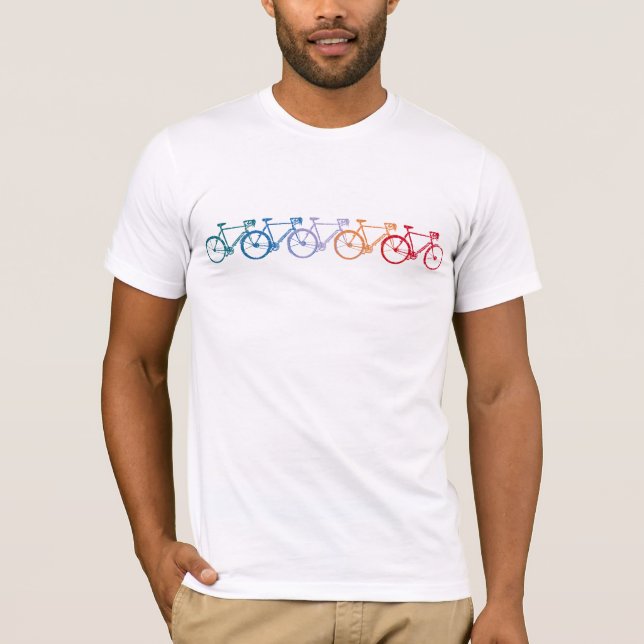 Colour Bicycles in line cool tee (Front)