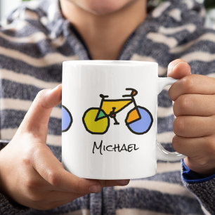 Colour Bikes + His Name Coffee Mug
