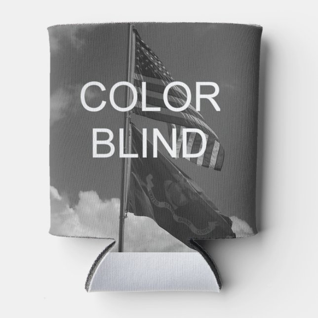 Colour Blind Greyscale Flags Can Cooler (Front)