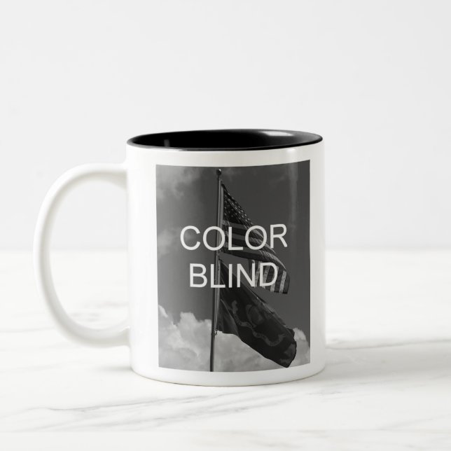 Colour Blind Greyscale Flags Two-Tone Coffee Mug (Left)