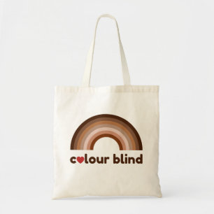 Colour blind love rainbow tote bag