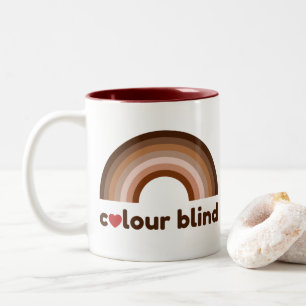 Colour blind love rainbow Two-Tone coffee mug