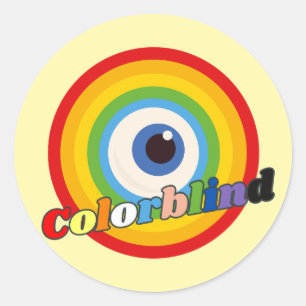 colour blind - rainbow eyeball classic round sticker