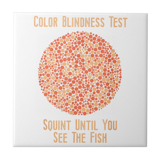 Colour Blind T Shirt - Funny Colour Blindness Test Ceramic Tile (Front)