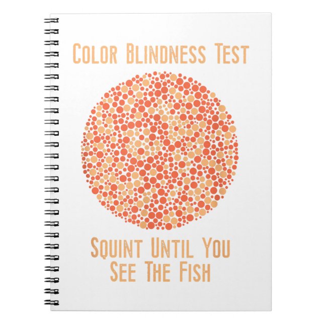 Colour Blind T Shirt - Funny Colour Blindness Test Notebook (Front)