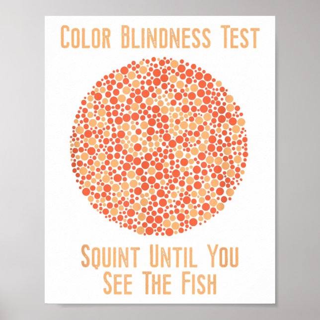 Colour Blind T Shirt - Funny Colour Blindness Test Poster (Front)