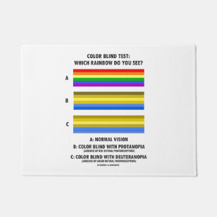 Colour Blind Test: Which Rainbow Do You See? Doormat
