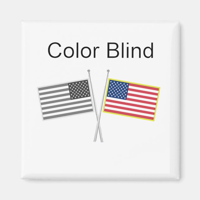 Colour Blind Two Flags Magnet (Front)
