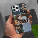 Colour Block 3 Photo Collage | Best Dad Ever iPhone 15 Pro Max Case<br><div class="desc">Sleek photo collage phone case features three of your favourite photos in a gridded layout with contrasting blue squares. Personalise with your custom message in white lettering. Give the ultimate stocking stuffer with a new photo phone case. These are gifts that are perfect for any dad. A gift that he...</div>