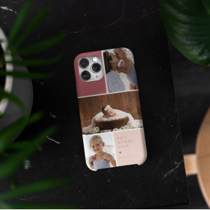 Colour Block 3 Photo Collage Best Mum Ever iPhone 15 Pro Max Case