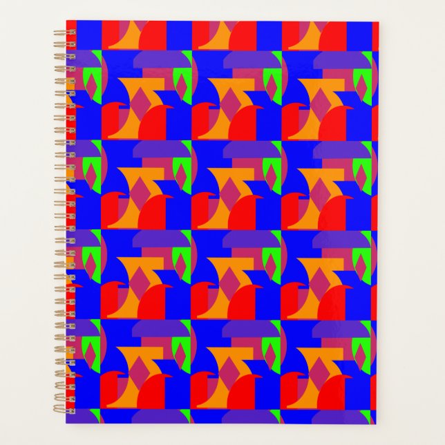 Colour-Block Abstract – Bright Modern Art Pattern Planner (Front)
