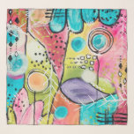 Colour Block Abstract Colourful Vibrant Artistic Scarf<br><div class="desc">This colourful chiffon scarf was designed using my original abstract art in a colour block style in blue,  purple,  orange,  yellow,  pink,  red,  and green and featuring bold black outlining and fun doodle shapes like circles,  squares,  and dots and will add an artistic flair to your wardrobe!</div>