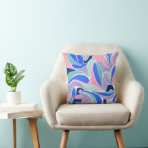 Colour Block Abstract Painting Art Throw Pillow