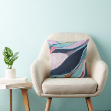 Colour Block Abstract Painting Art Throw Pillow
