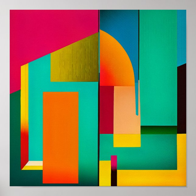 Colour Block Abstract Painting Poster (Front)