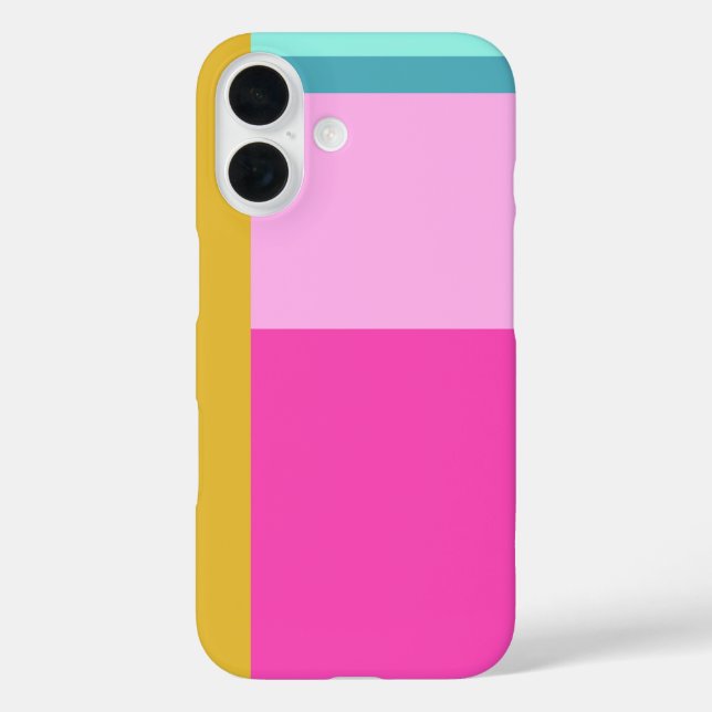 Colour Block Art Geometric Shapes Bright Turquoise Case-Mate iPhone Case (Back)
