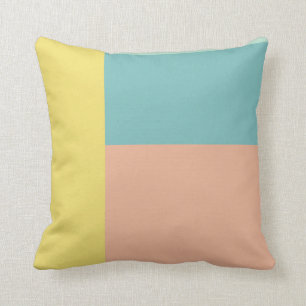 Colour Block Art in Retro Beach Pastel Colours Cushion