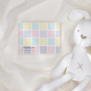 Colour Block Baby Shower Thank You Card