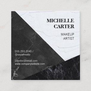 Colour Block Beautician Stylist MUA Square Business Card